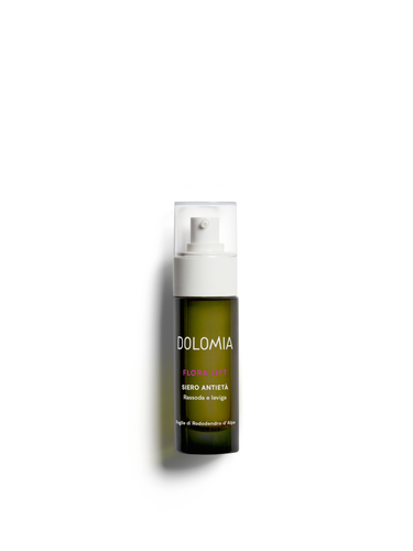 Dolomia Flora Lift Anti-Aging Serum – Natürliche Lifting-Pflege: Strafft die Gesichtszüge, glättet die Haut und erzieht die Haut zur Selbstregeneration. Zarte und seidige Textur. Erhältlich im Shop der Helios Apotheke Klosters.