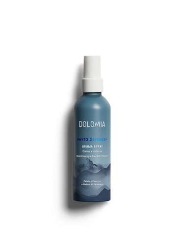 Dolomia Phyto Defence+ Gesichtsspray –  beruhigt, schützt und erfrischt. Erhältlich im Shop der Helios Apotheke Klosters.