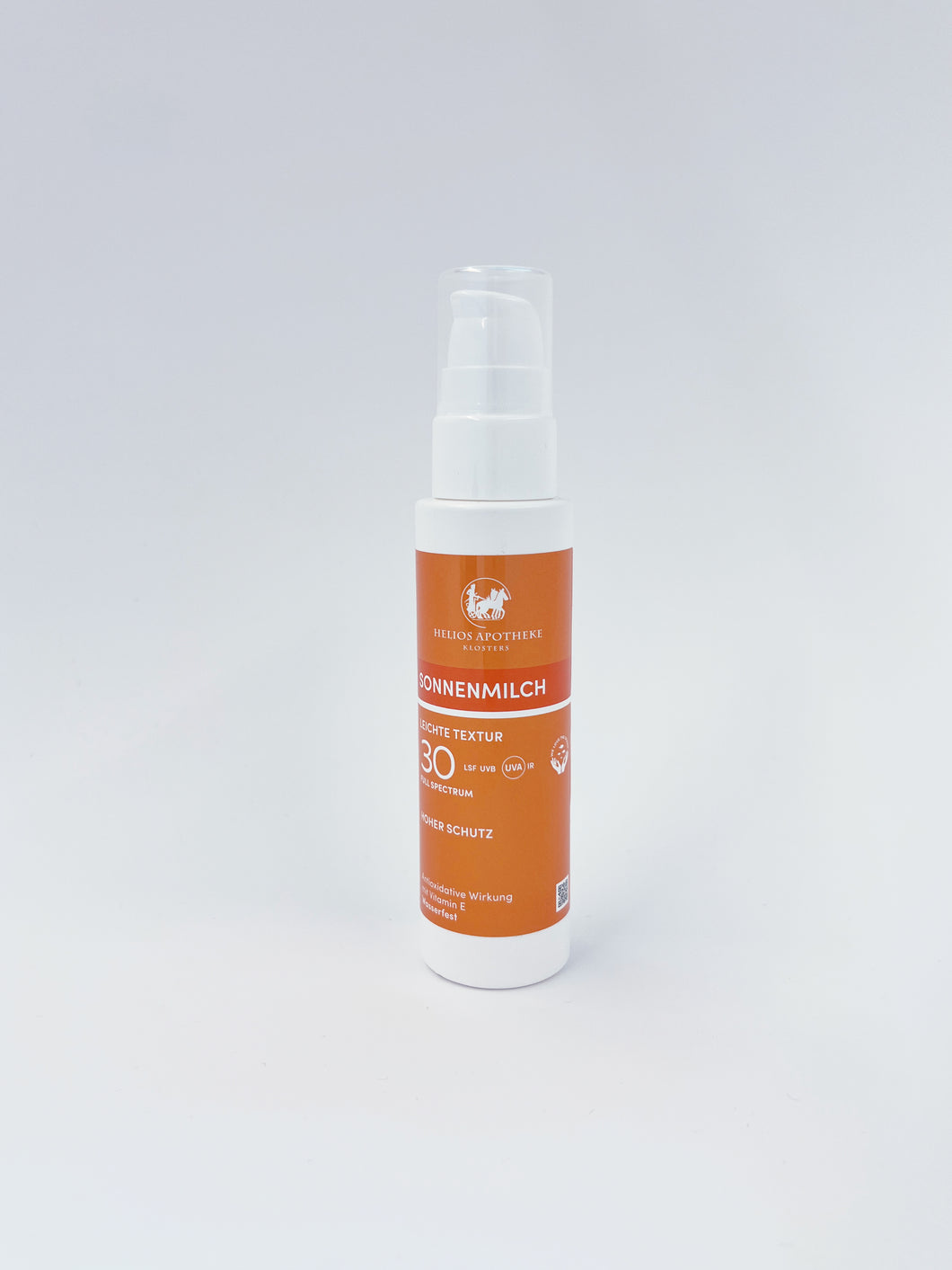 Sonnenmilch LSF 30 für den Körper – Hoher Schutz mit Full Spectrum Filtersystem vor UVA-UVB-IR-Strahlen. Erhältlich im Shop der Helios Apotheke Klosters.