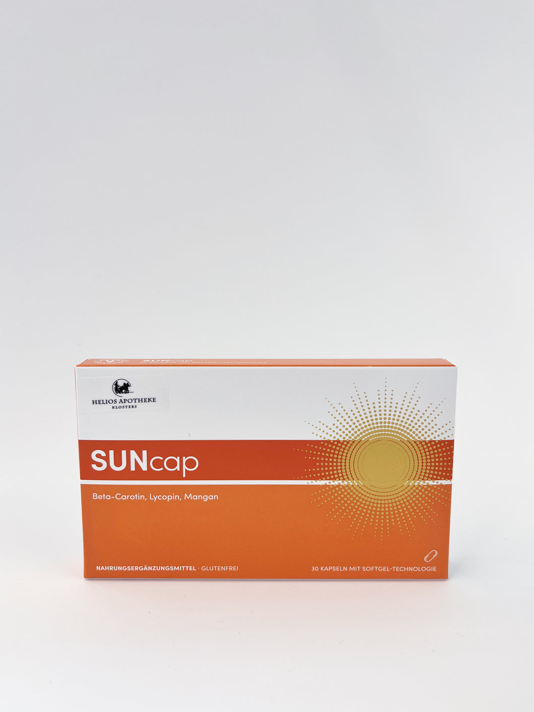 SUN Cap – Nahrungsergänzungsmittel für den Schutz der Haut vor den schädlichen Auswirkungen der Sonnenexposition. Erhältlich im Shop der Helios Apotheke Klosers.